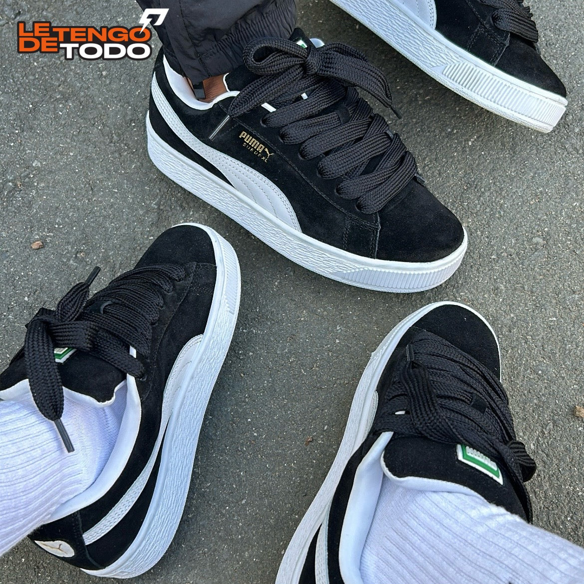 PUMA SUEDE XL NEGRA BLANCA