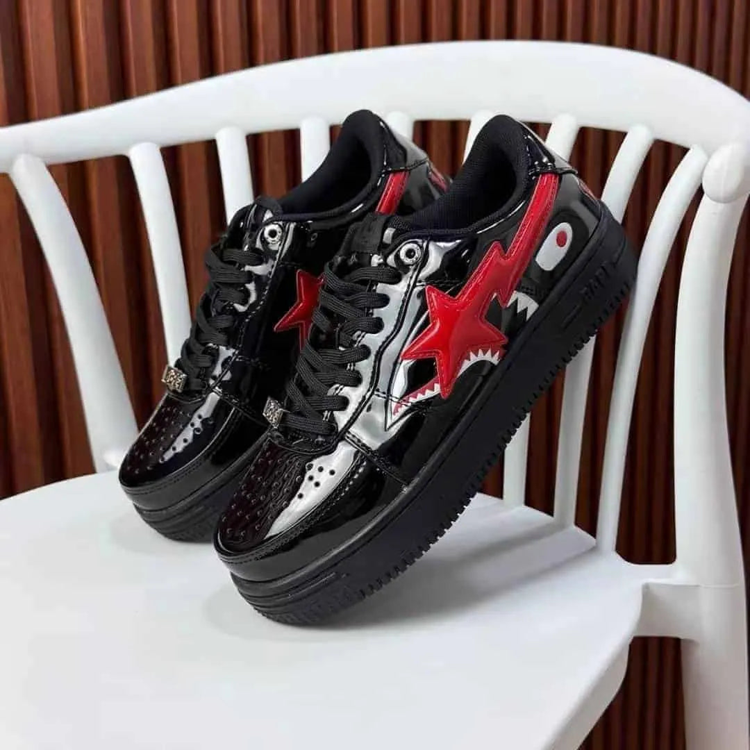 BAPE WHITE SHARK FACE NEGRA